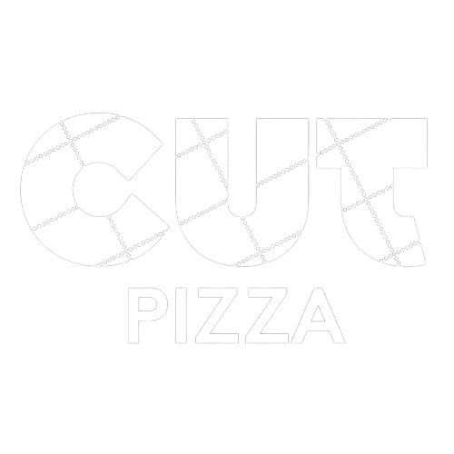 Élégant logo Cut Pizza représentant l'art de la découpe culinaire.